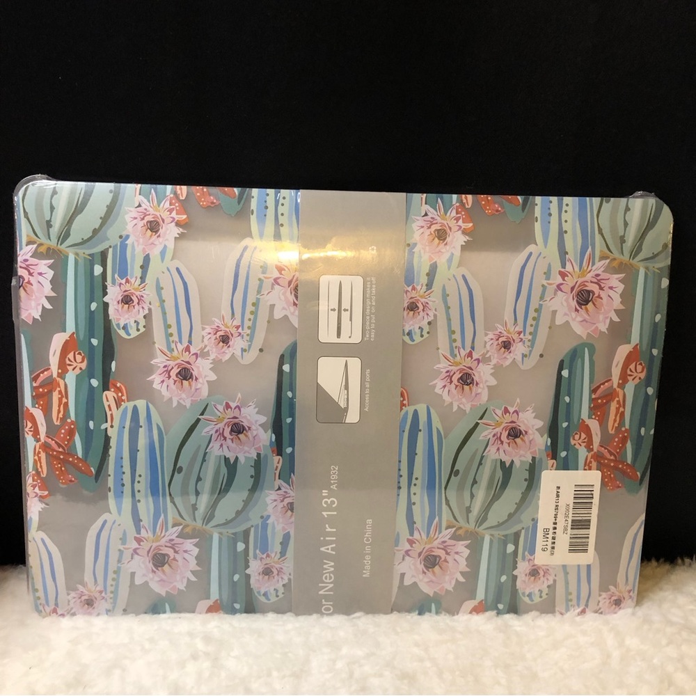 New MacBook Air 13” Hard Plastic Protective Case, Decorative Blooming Cactus🌵